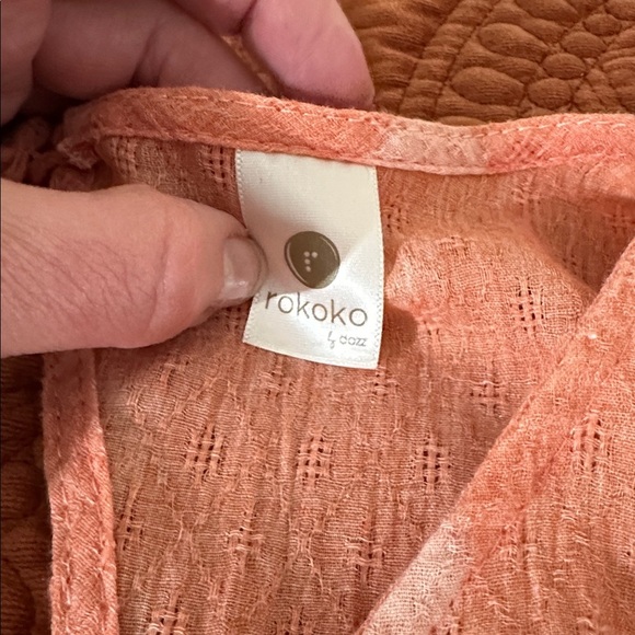 Polka Dot Women's Top - Orange/peach size medium - Picture 7 of 7